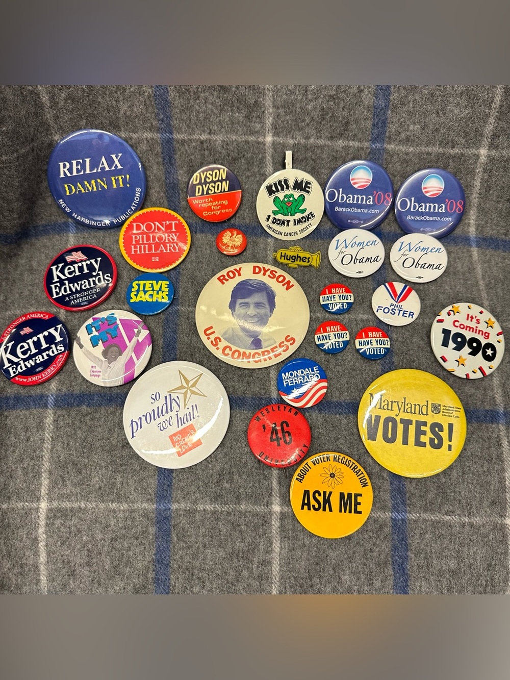 Vintage Political Button Collection - Multicolor Campaign Pins